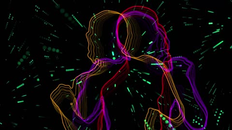 (No Sound) Neon Dancing Digital Art TV/PC Screensaver Background