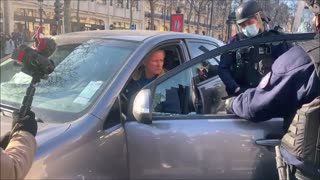 BREAKING Paris Police Break Window of a Freedom Convoy Member =-TNTV