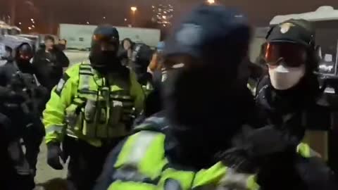 Trudeau's corona-fascist regime sent riot police to peaceful Freedom Protest