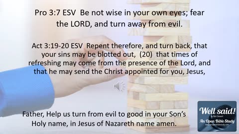 Watch "Be not wise in your own eyes fear the LORD and turn away from evil"