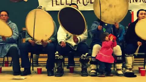 Fighting dance Shishmaref Village. Eskimo dancing_Cut