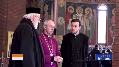 Ereticul Ecumenist Calinic de la Arges cu Anglicanul Eretic Ecumenist Justin Welby de Canterbury