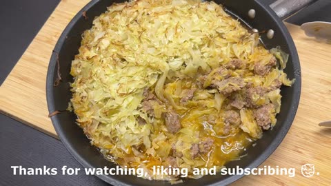 Just add ground meat to the cabbage! Incredibly simple and delicious dinner recipe!