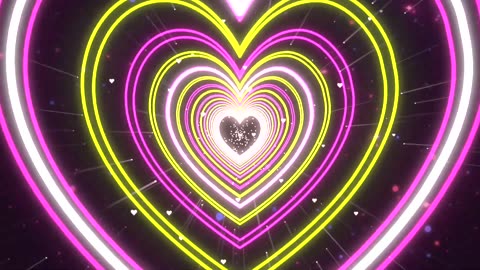 547. Neon Lights Love Heart 💖💛Tunnel