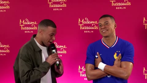 Soccer star Kylian Mbappe unveils his wax statue