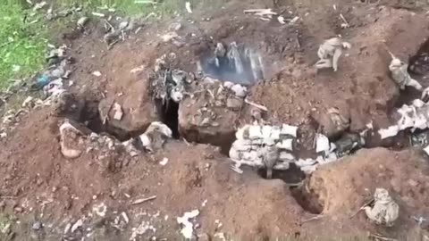 Cleaning tranches by ukrainian soldiers.