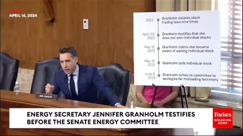 🔥 Senator Hawley grills Sec. Jennifer Granholm