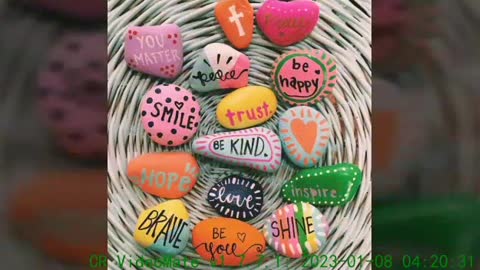 attractive handmade pebble painting designs and craft latest stone art