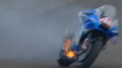 Alex Rins Bike's on fire