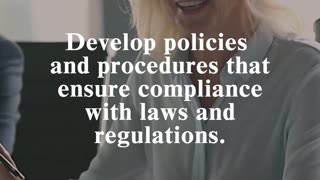CEO Sops: Develop policies and procedures that ensure compliance with laws and regulations