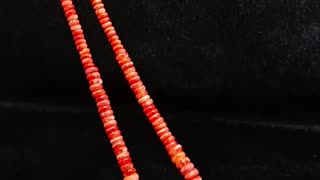 Natural turquoise and red spiny oyster roundle beads necklace for making Jewelry02