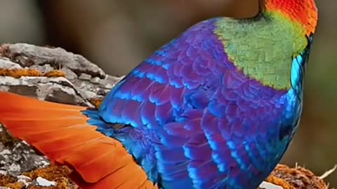 A male pheasant with a brown tail