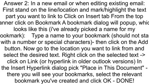 How to create a link to a location in the body of an email in Outlook