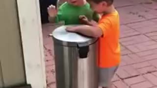 Two Kids Jokingly each other