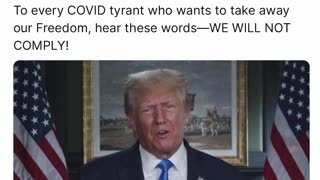 Trump posts on Truth Social about not complying to the Covid Tyrants' latest Stunt