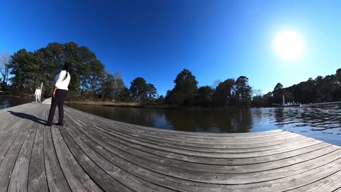 Blasian Babies Parents Lakewood Park Rowing Dock Skydio 2+ Drone (GoPro Max Time Lapse)
