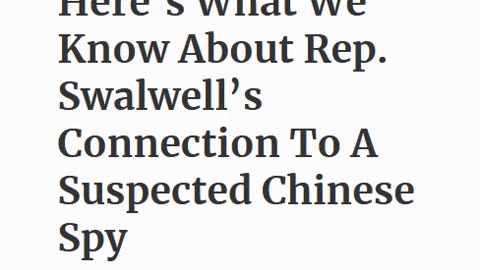 REP ERIC SWALWELL INVOLVED WITH SUSPECTED CHINESE FEMALE SPY> FANG FANG - AUDIO ARTICLE - 5 mins. 12-19-2020.