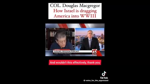 Colonel MacGregor on Israel Dragging us into War ..