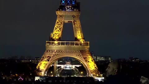 Paris lights up for Ukraine ahead of war anniversary