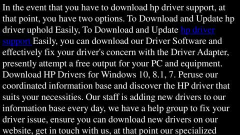 How To Get HP Driver Support