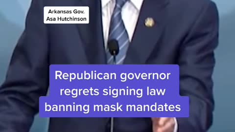 Republican governor regrets signing law banning mask mandates