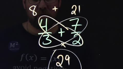 How: The Butterfly Method for Adding Fractions | 4/3 + 7/2 | Minute Math Tricks Part 157 #shorts