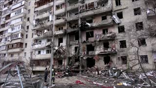 Residential building wrecked after Russian missile
