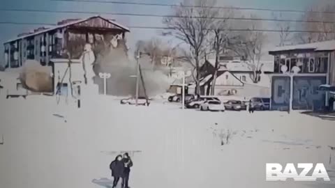 Video of an explosion in a five-story building on Sakhalin.