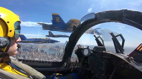 Blue Angels and Thunderbirds Fly Together Over New York City