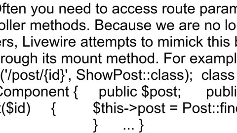 Getting route parameters lararvel livewire