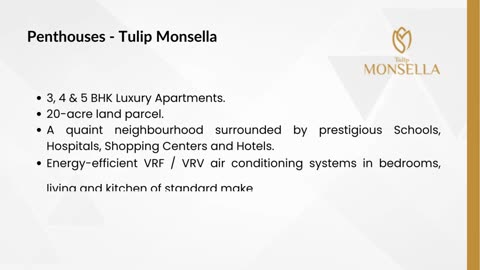 Buy Luxury Penthouse in Sector 53, Gurgaon - Tulip Monsella