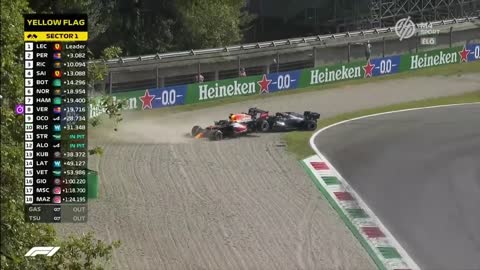 Formula 1 vids, Hamilton crash into Verstappen, Crash at Monza, Italian GP 2021