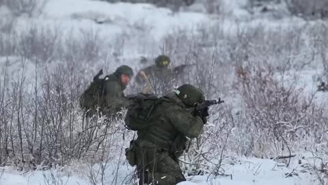 Mobilized marines from Murmansk at training session