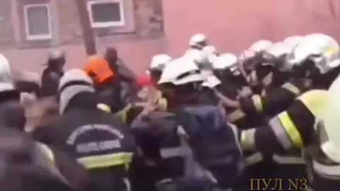 French firefighters smashed police