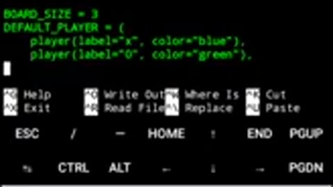 this is a code for tic tac toe in python not finished yet