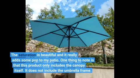 See Remarks: Formosa Covers 9ft Umbrella Replacement Canopy 6 Ribs in Royal Blue or Light Blue...