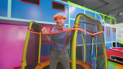 Blippi learns to jump and sing at the indoor play place! Educational video for kids