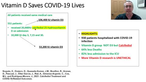 Feb 16, 2021 Vitamin D (Calcifediol) Decreases COVID-19 Deaths by 64%