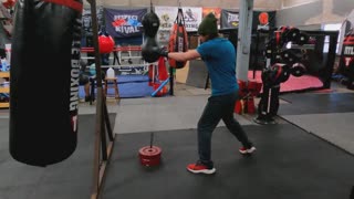 Boxing heavy bag training