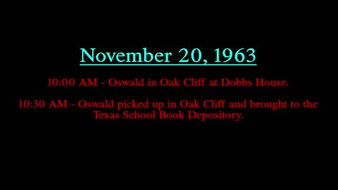 November 20, 1963 Corroborating Oswald Sightings In Oak Cliff