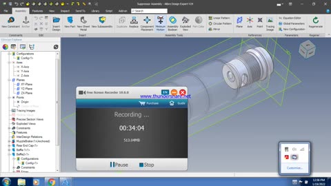 Alibre Design Tutorial 5, Rifle Suppressor Front Cap and Editing