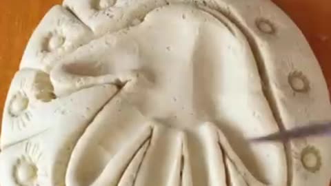 Palm decor on pancake