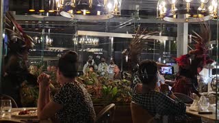 surprise dancers at restaurant at Planet Hollywood Cancun, Mexico