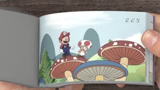 Super Mario - Enter the castle to find the princess anime flip book