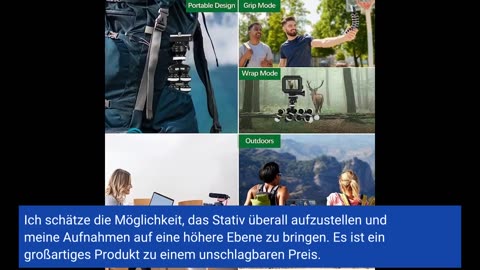 Handy Stativ, Mini Stativ für Smartphone und Kamera Stativ Ständer 360° drehbar Tripod mit Bluetooth