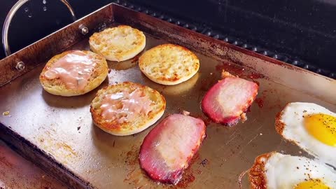 Homemade Canadian Bacon in English muffin | English muffin