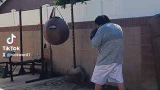 100 Pound Wrecking ball Bag Workout Part 16. More Boxing