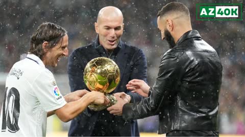 Karim Benzema Presents Ballon d'Or at Santiago Bernabeu in Company of Zidane & Modric