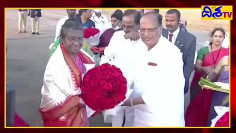 KCR welcomes Draupadi Murmu | President Droupadi Murmu Hyderabad |KCR |Governor Tamilisai| Disha Tv
