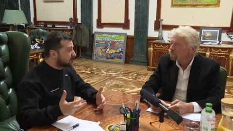 Richard Branson meets with President Zelensky, opens food kitchen for Ukrainian children